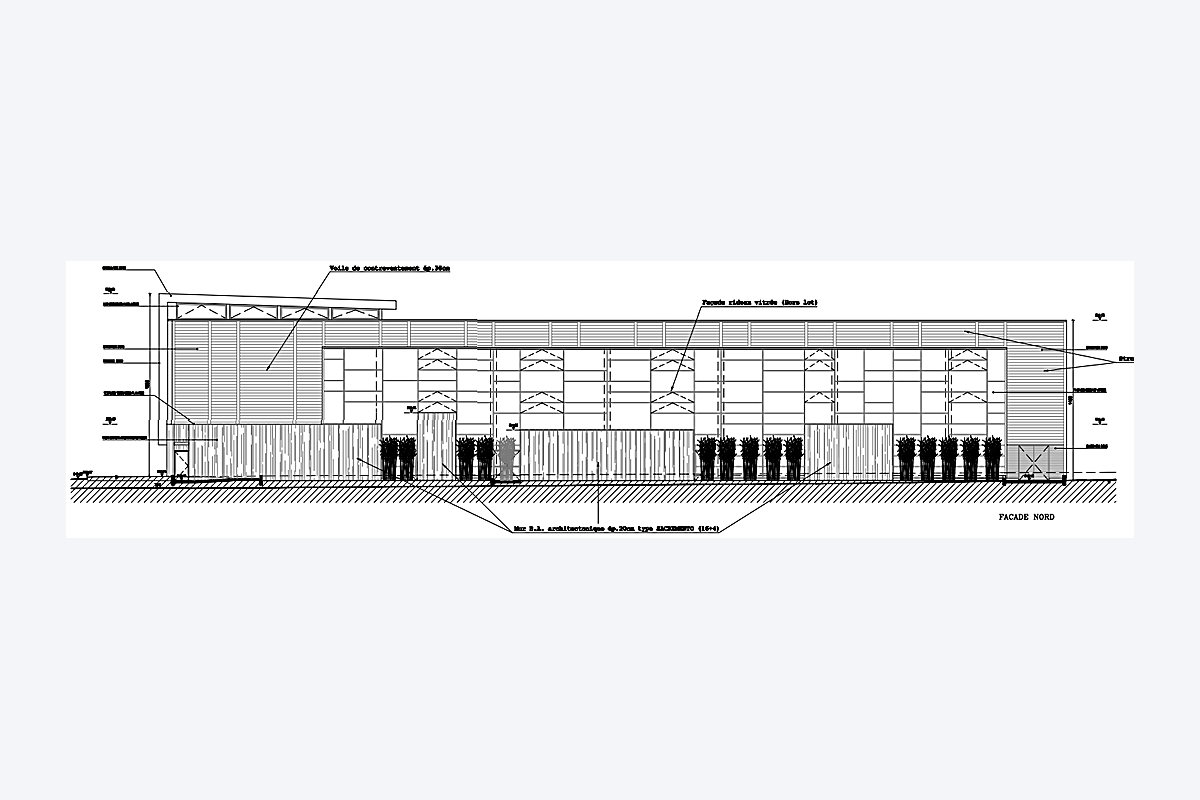 Élévation du centre sportif du Couriat à Riom